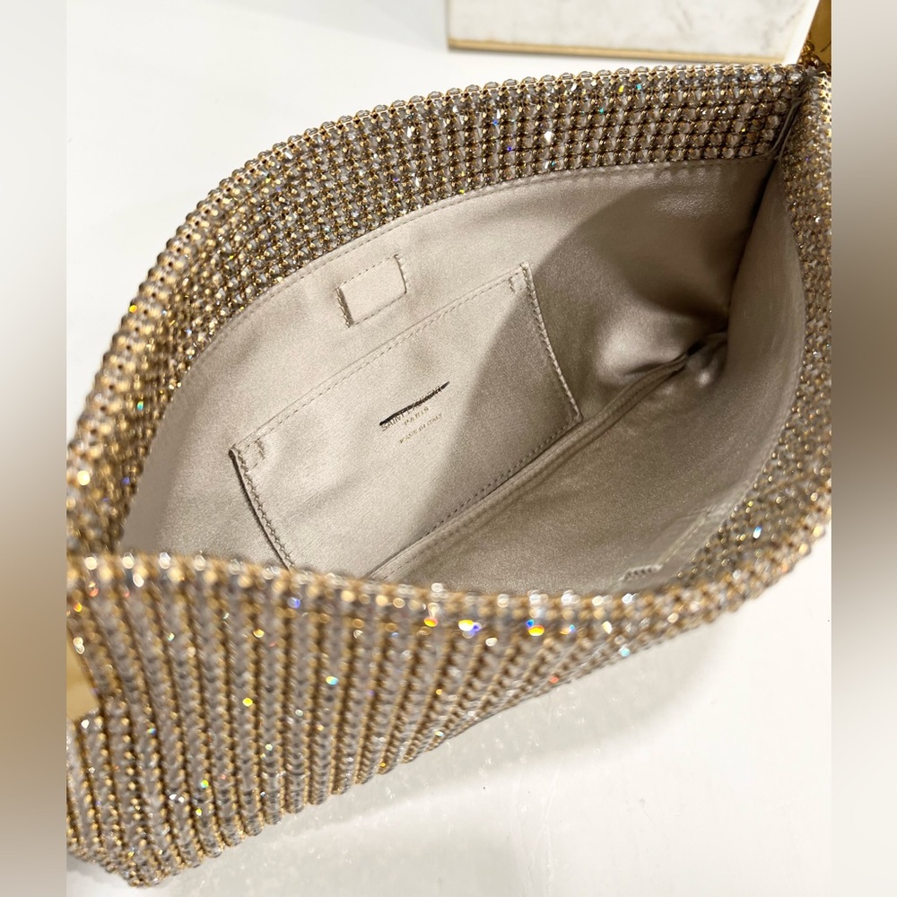 Saint Laurent Suzanne crystal-embellished satin shoulder bag - Picture 10 of 14